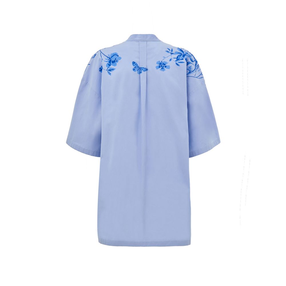 Gucci Blue Cotton Pattern Women's Shirt