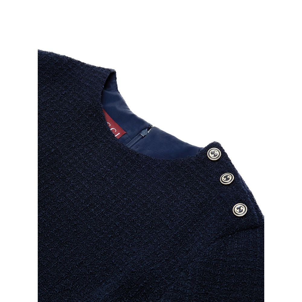 Gucci Navy Blue Wool Short Women's Dress