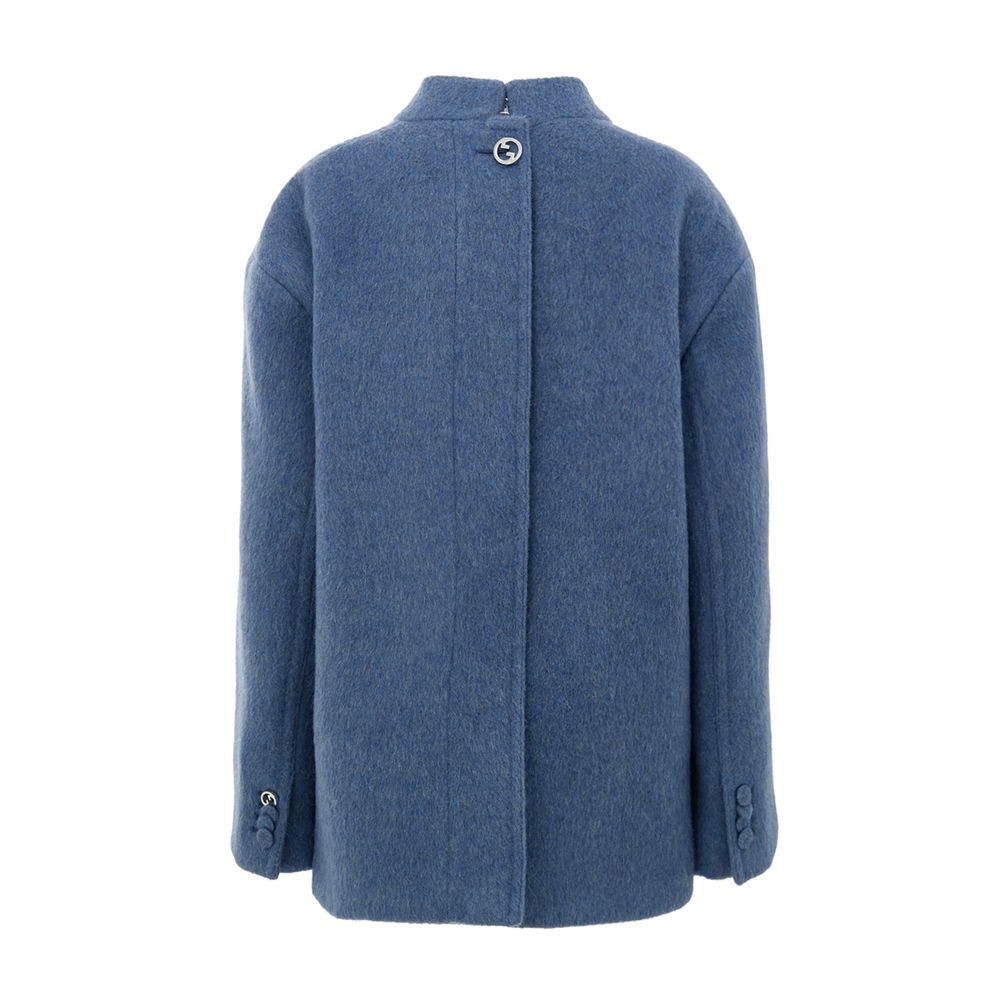 Gucci Light Blue Wool Women's Coat