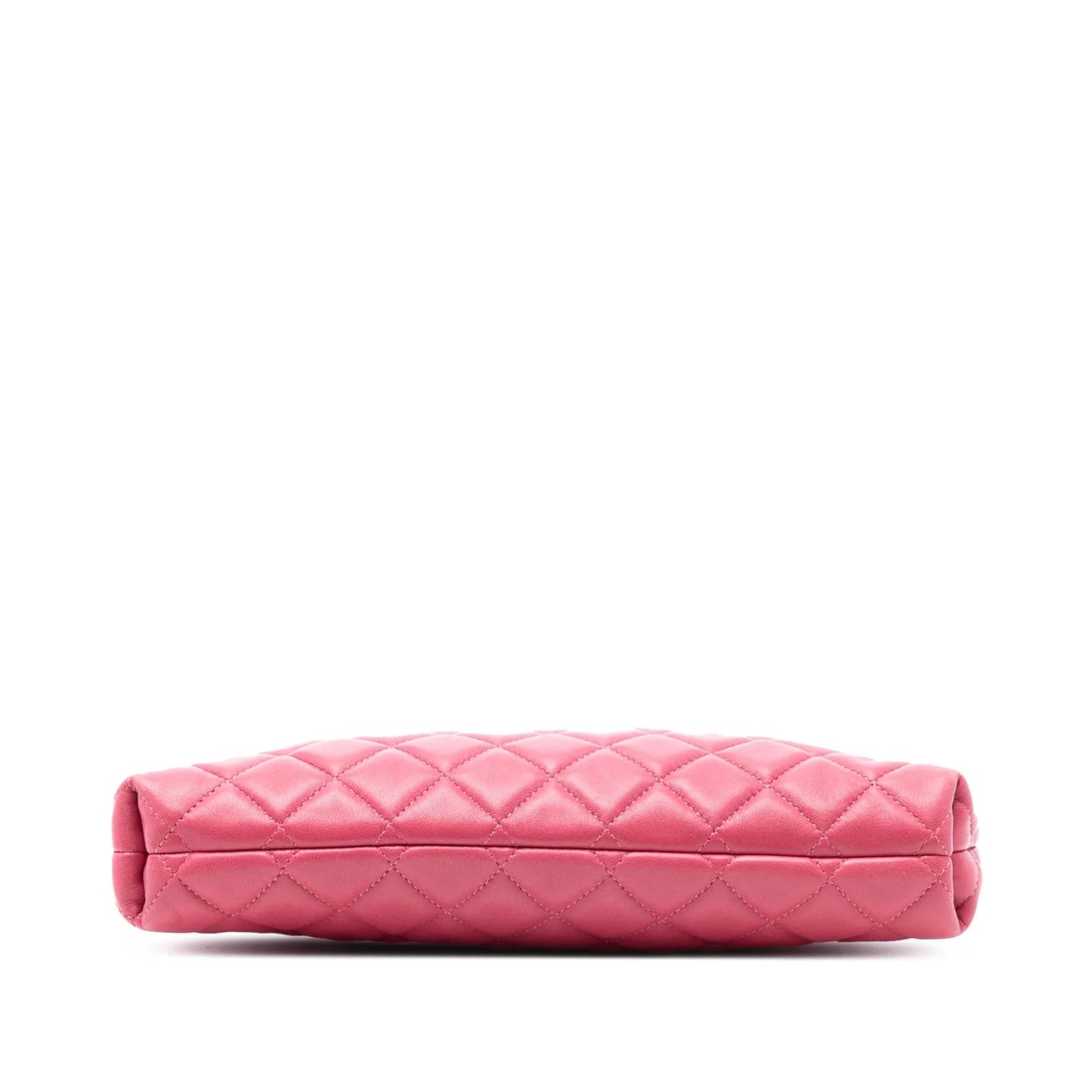 Pink Chanel Quilted Lambskin Kiss Lock Clutch