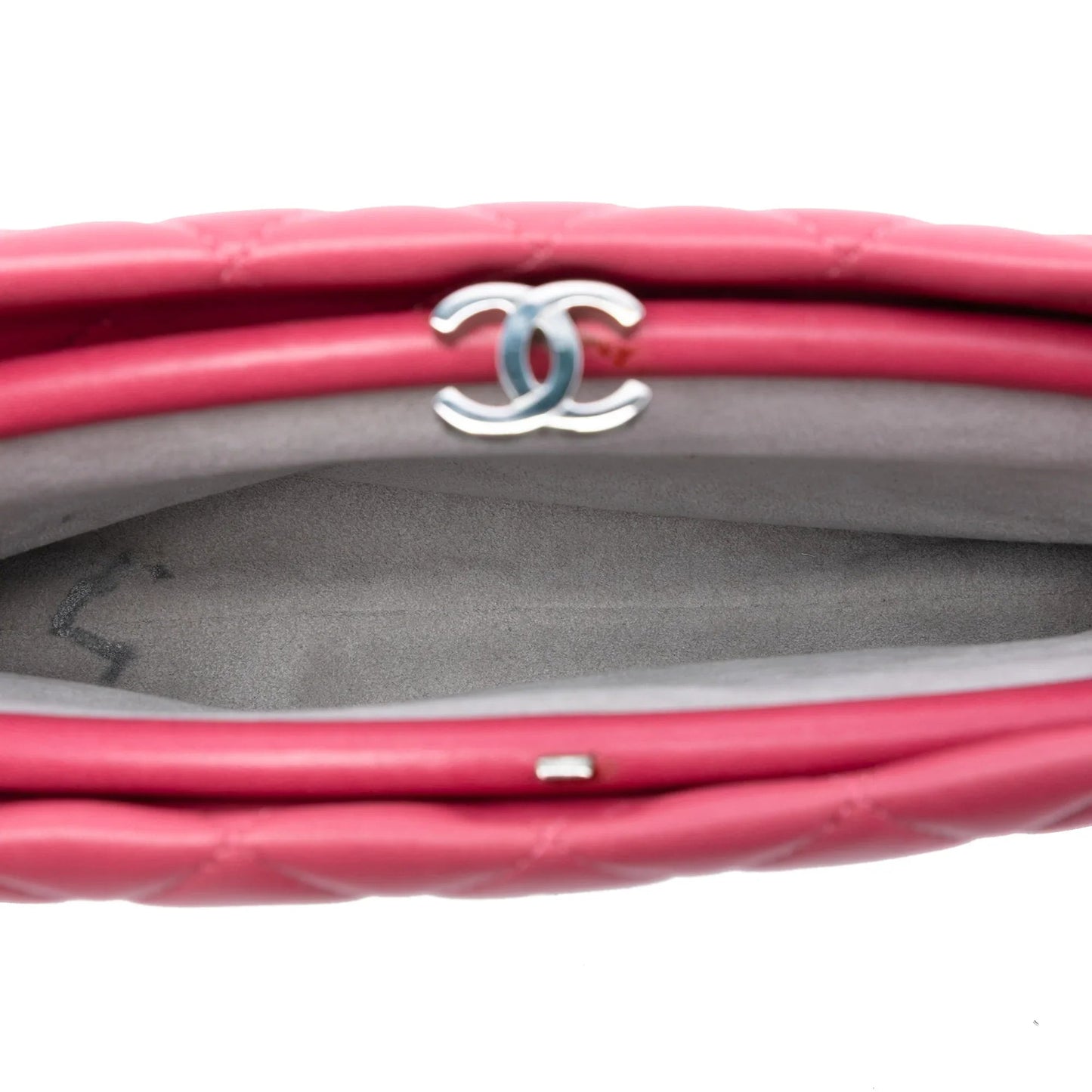 Pink Chanel Quilted Lambskin Kiss Lock Clutch