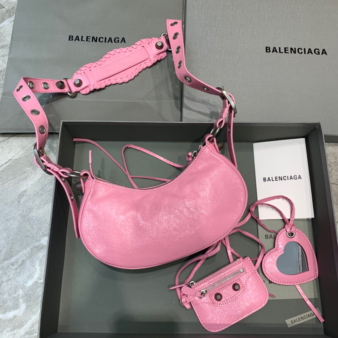 Top Quality Le Cagole XS Shoulder Bag In Light Pink, For Women,  Bags 10.2in/26cm 6713091VG9Y5906