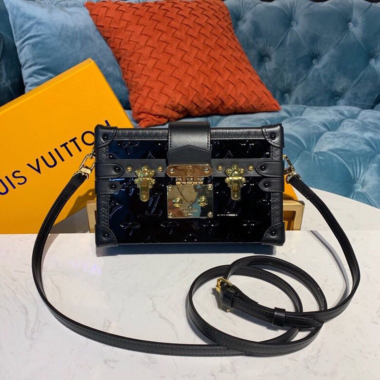 Top Quality Petite Malle Monogram Vernis Black For Women, Womens Handbags, Shoulder And Crossbody Bags 7.9in/19cm Top Quality M54180