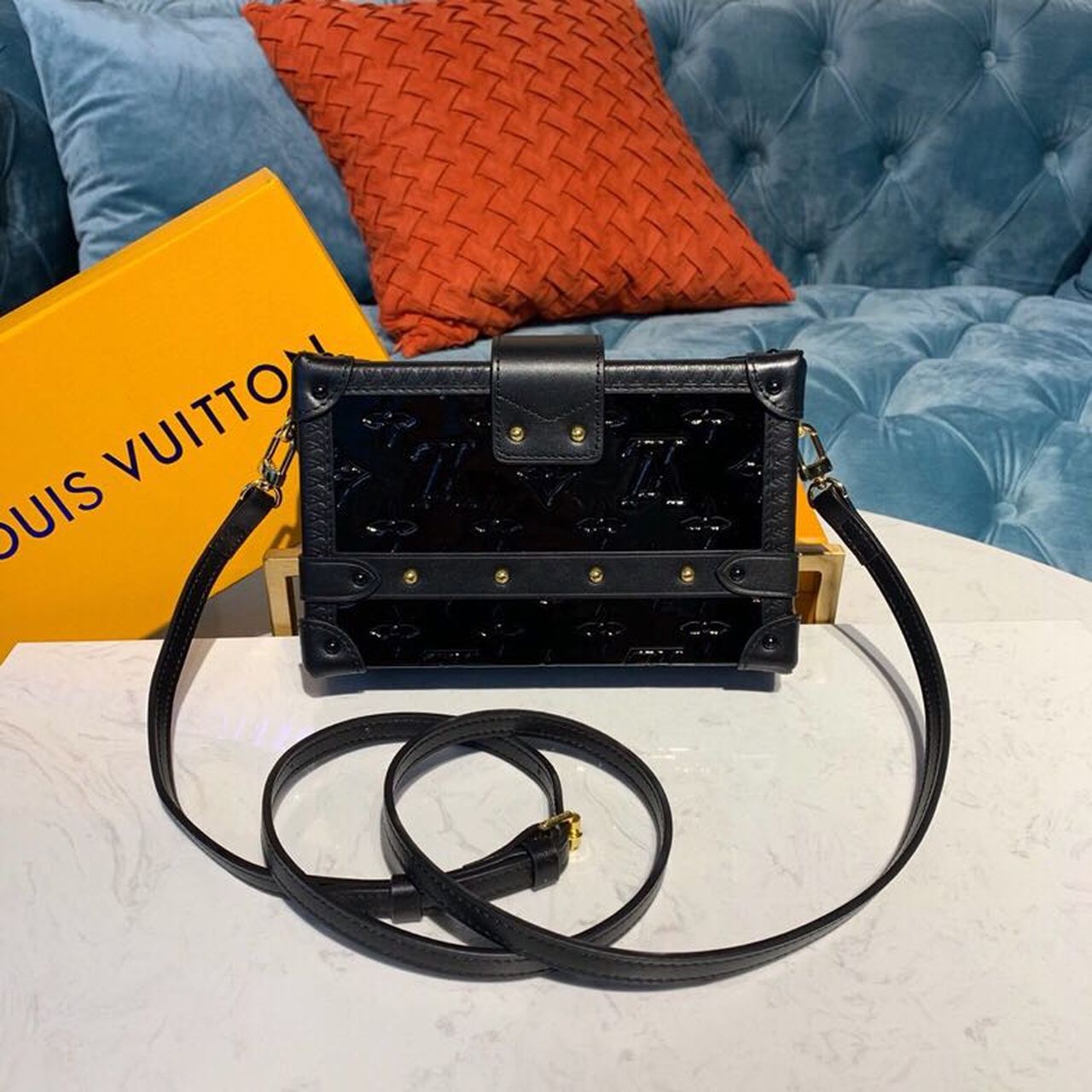 Top Quality Petite Malle Monogram Vernis Black For Women, Womens Handbags, Shoulder And Crossbody Bags 7.9in/19cm Top Quality M54180