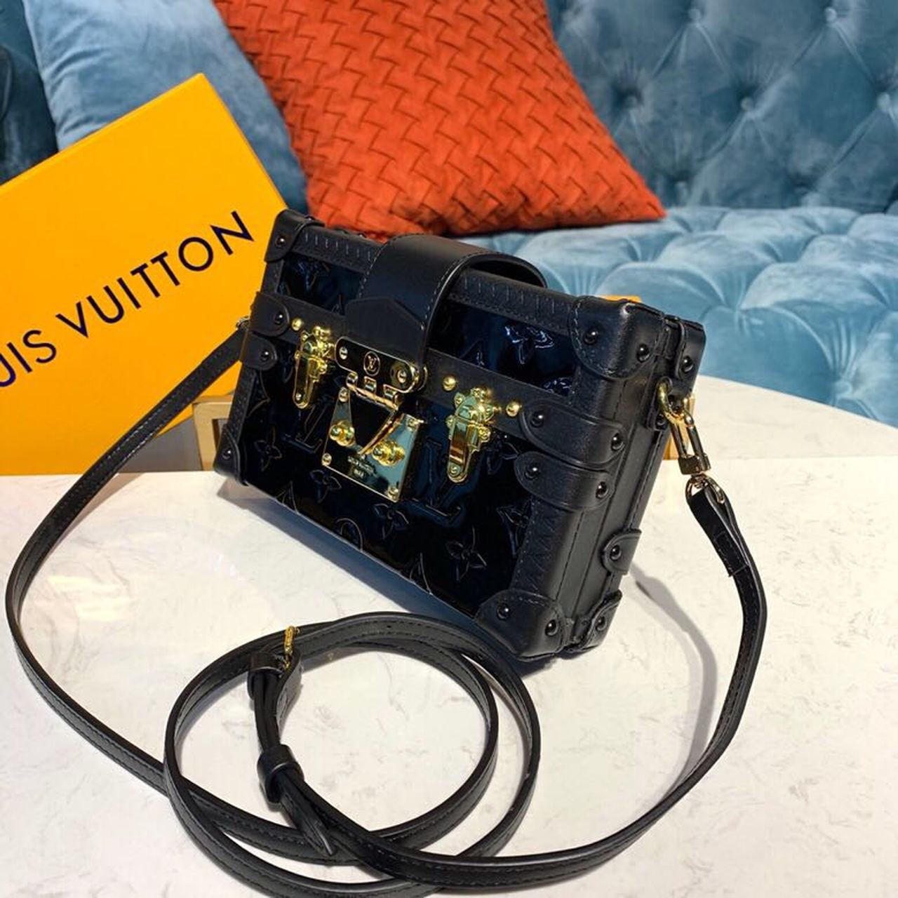 Top Quality Petite Malle Monogram Vernis Black For Women, Womens Handbags, Shoulder And Crossbody Bags 7.9in/19cm Top Quality M54180