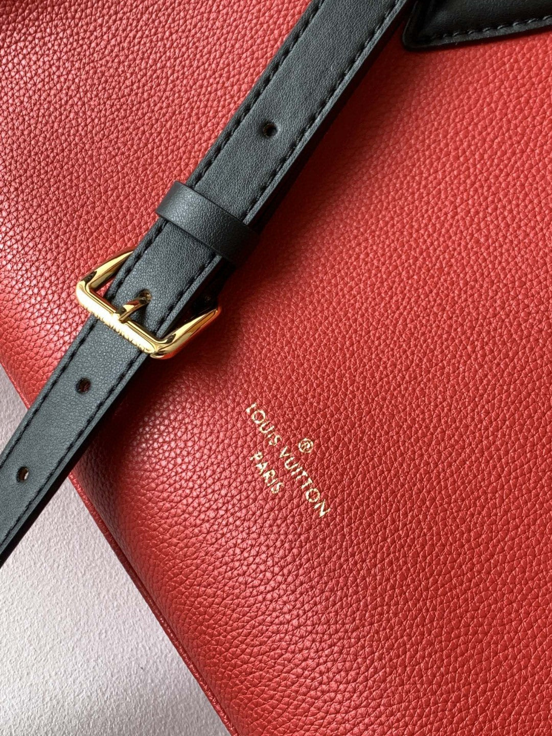 Top Quality On My Side MM Tote Bag Monogram Canvas Red For Women,  Shoulder Bags 12in/31cm Top Quality M53824