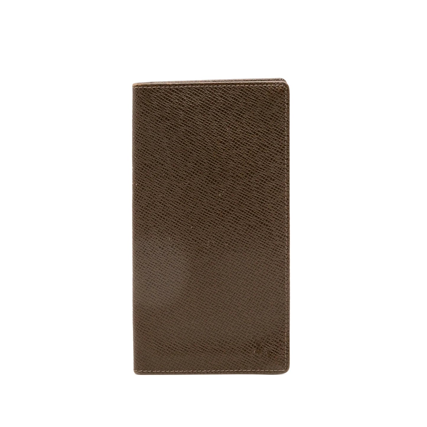 Brown Louis Vuitton Taiga Checkbook Wallet