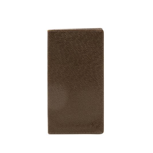Brown Louis Vuitton Taiga Checkbook Wallet