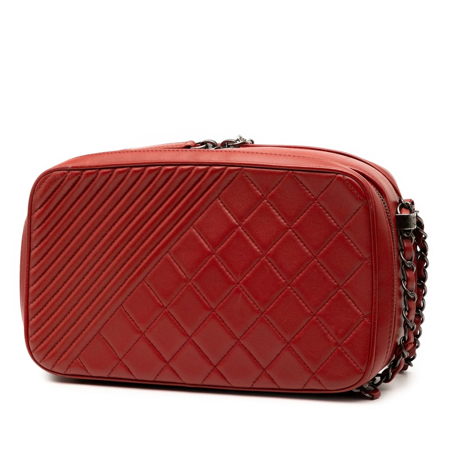 Red Chanel Medium Quilted Lambskin Coco Boy Camera Bag