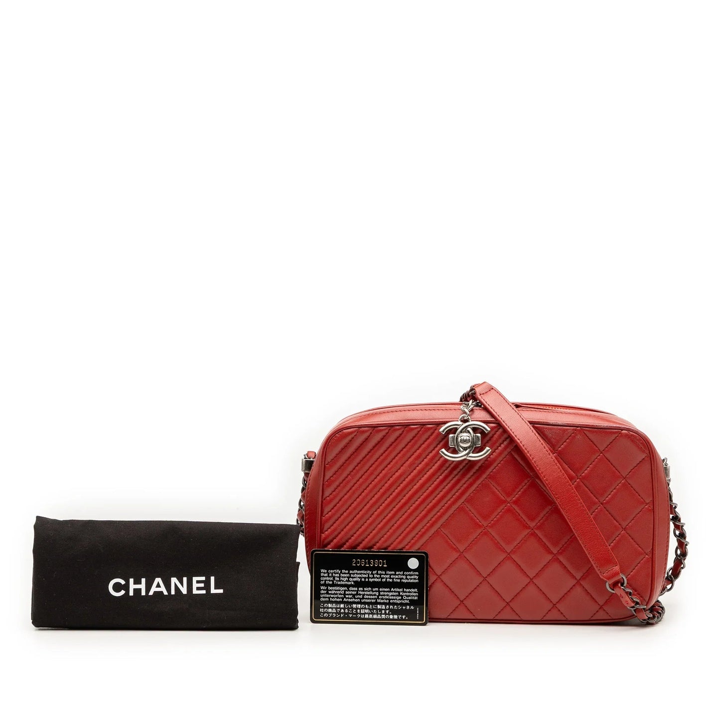 Red Chanel Medium Quilted Lambskin Coco Boy Camera Bag