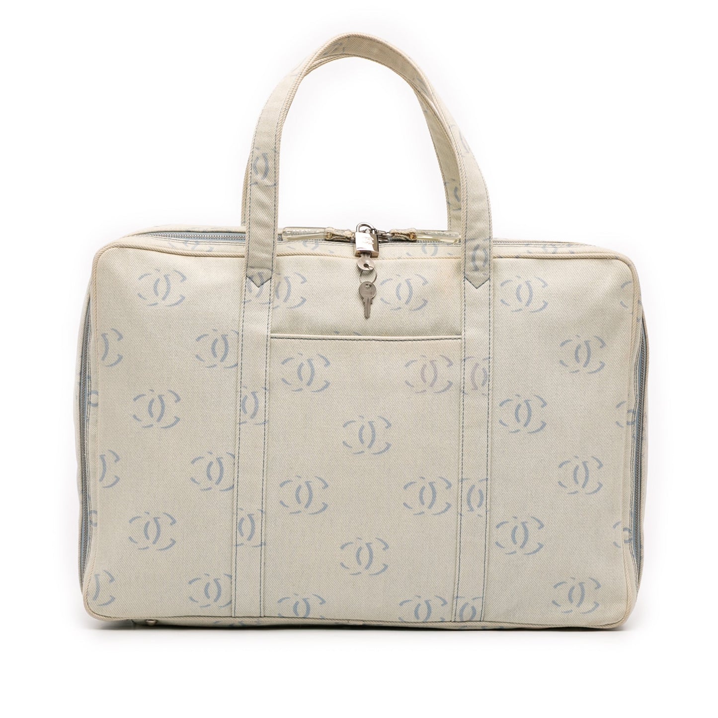Blue Chanel CC Denim Travel Bag