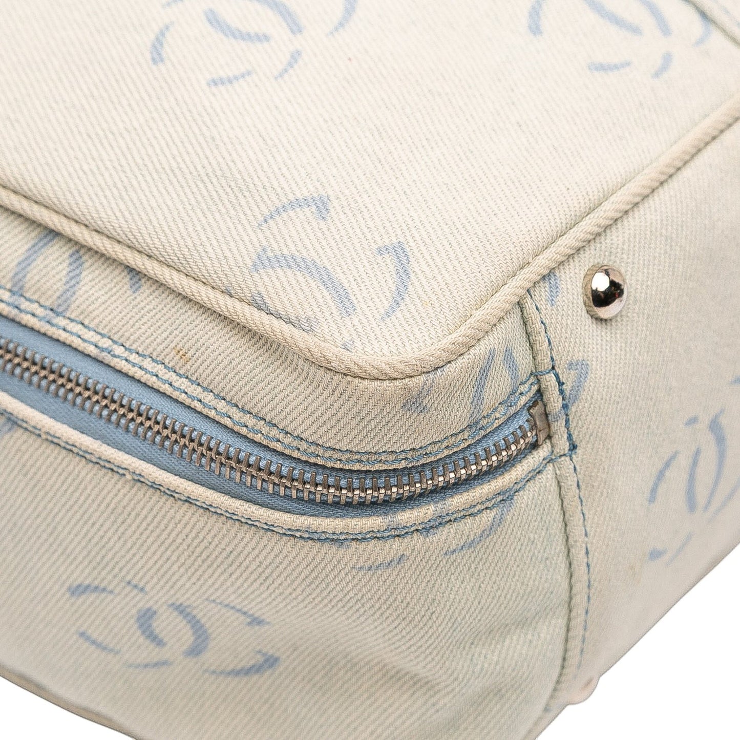 Blue Chanel CC Denim Travel Bag