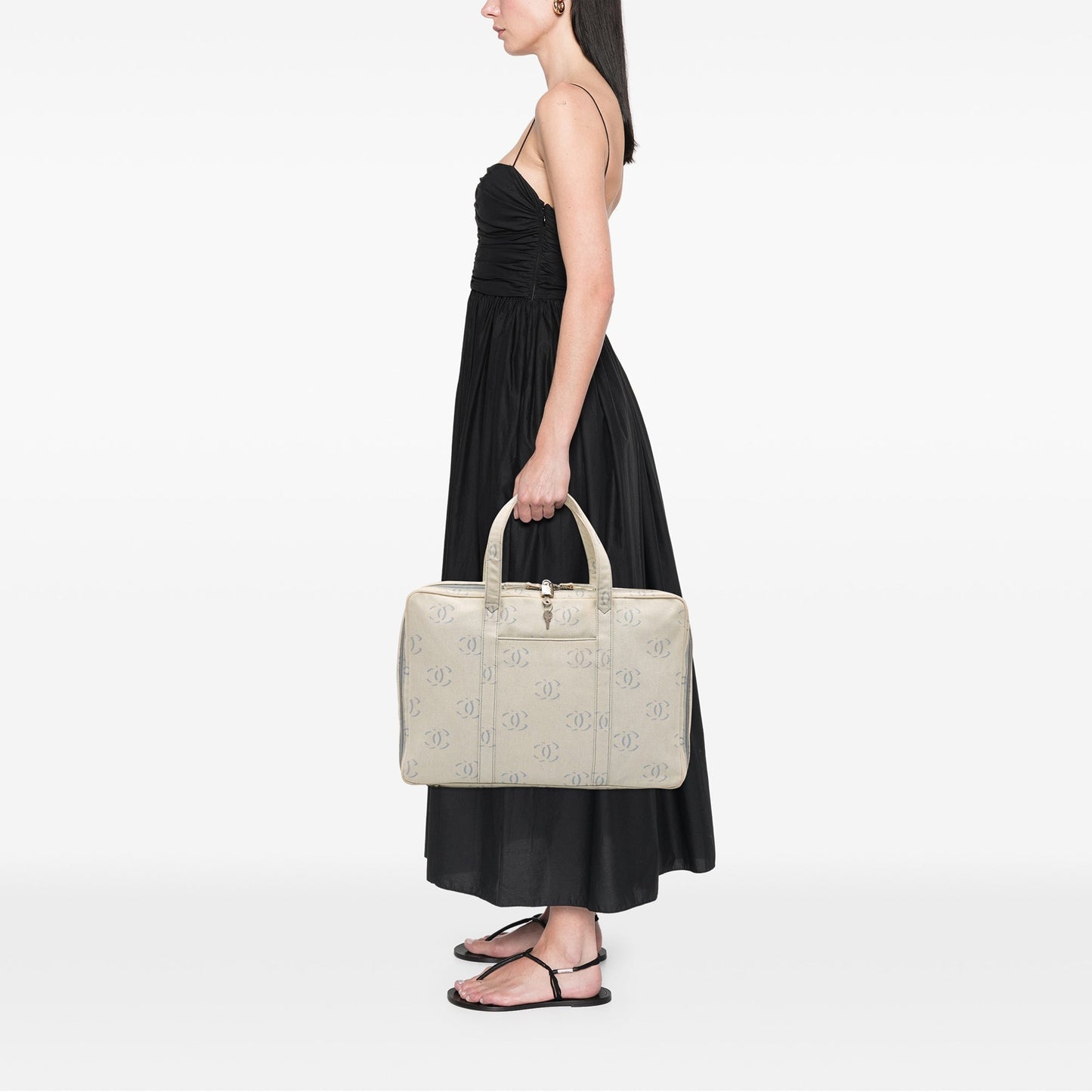 Blue Chanel CC Denim Travel Bag