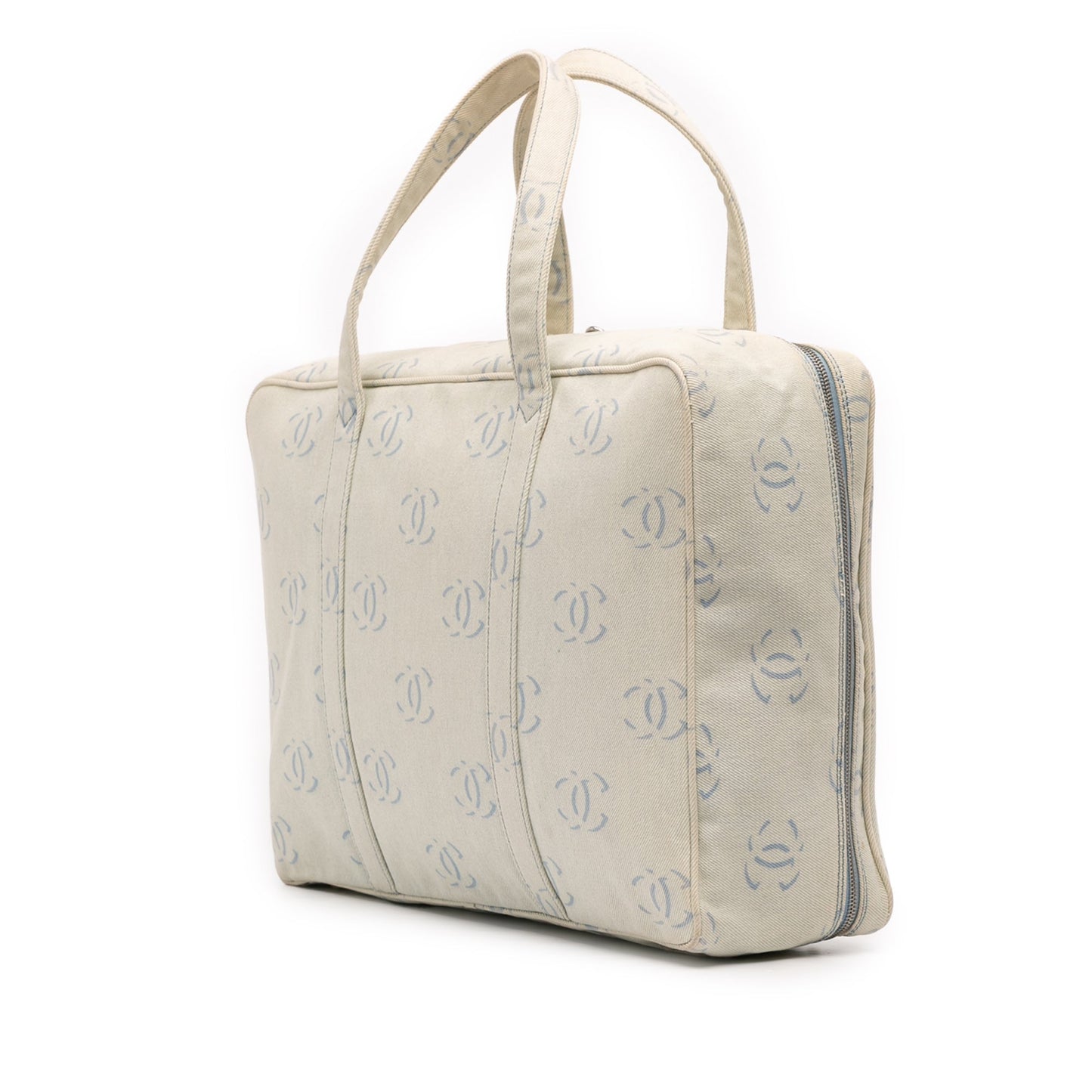 Blue Chanel CC Denim Travel Bag