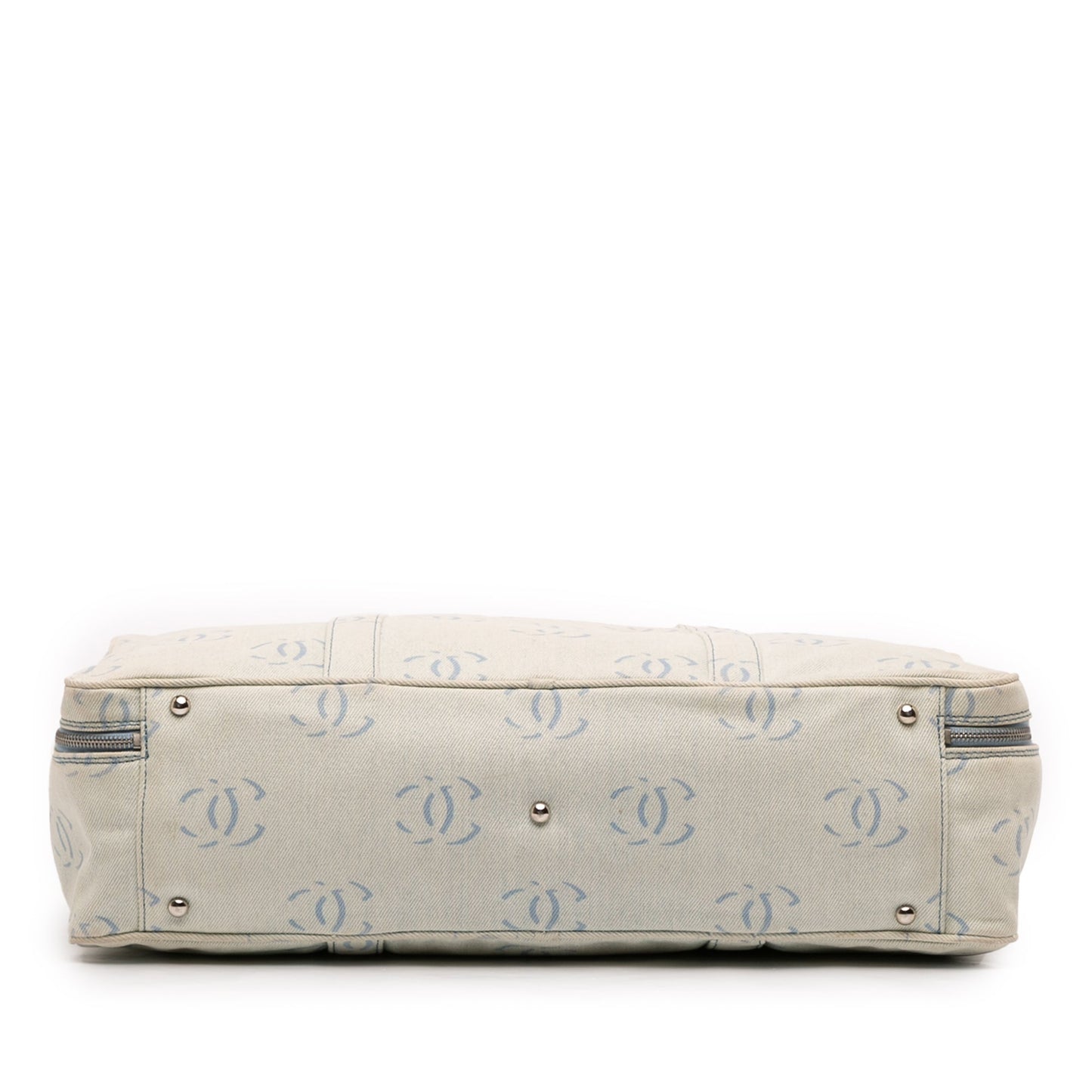 Blue Chanel CC Denim Travel Bag