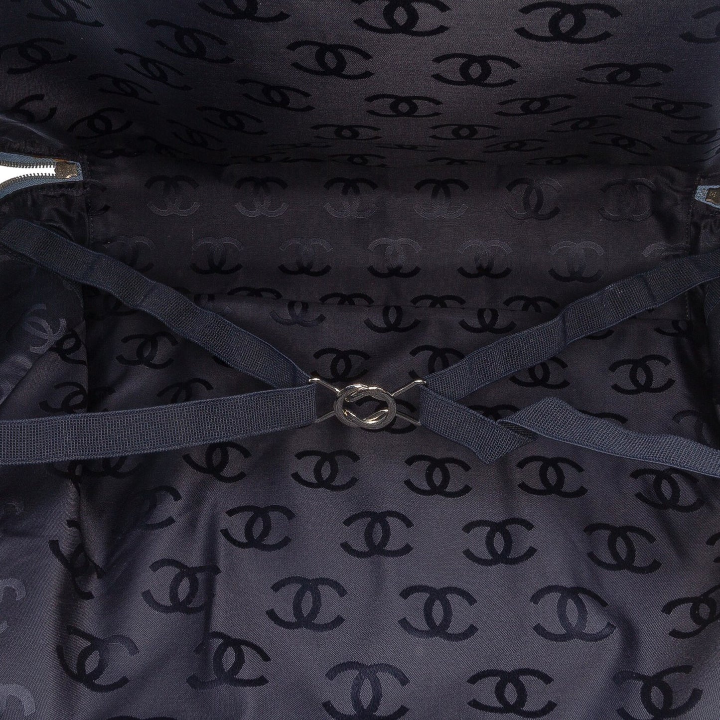 Blue Chanel CC Denim Travel Bag