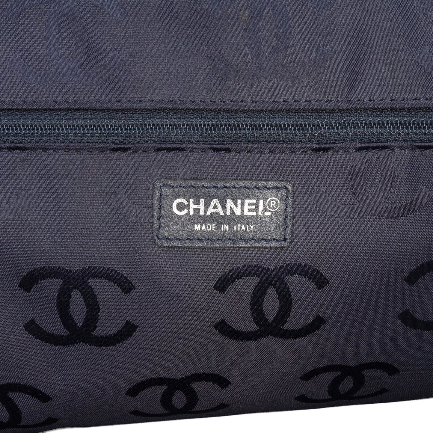 Blue Chanel CC Denim Travel Bag
