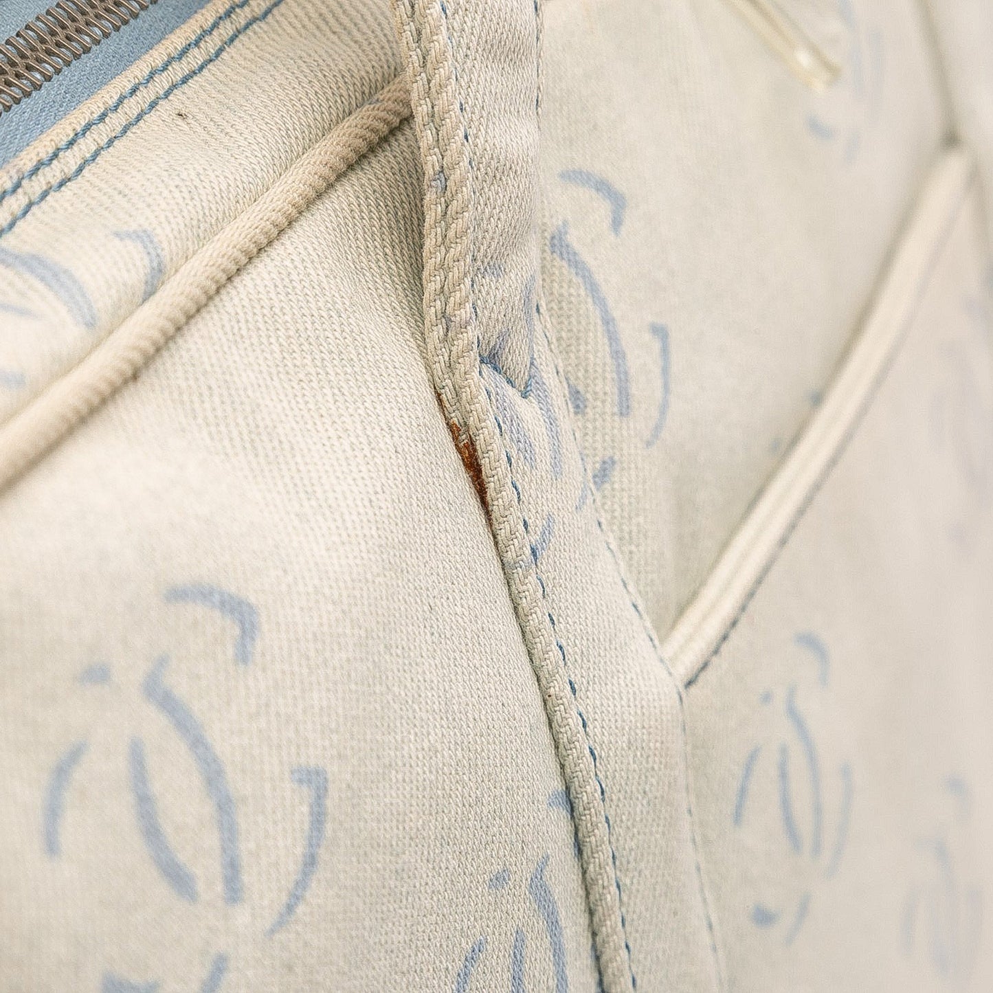 Blue Chanel CC Denim Travel Bag