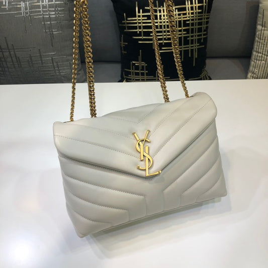 Top Quality Loulou Small Chain Bag In Matelassé "Y" White For Women 9.8in/23cm YSL 494699DV7279207