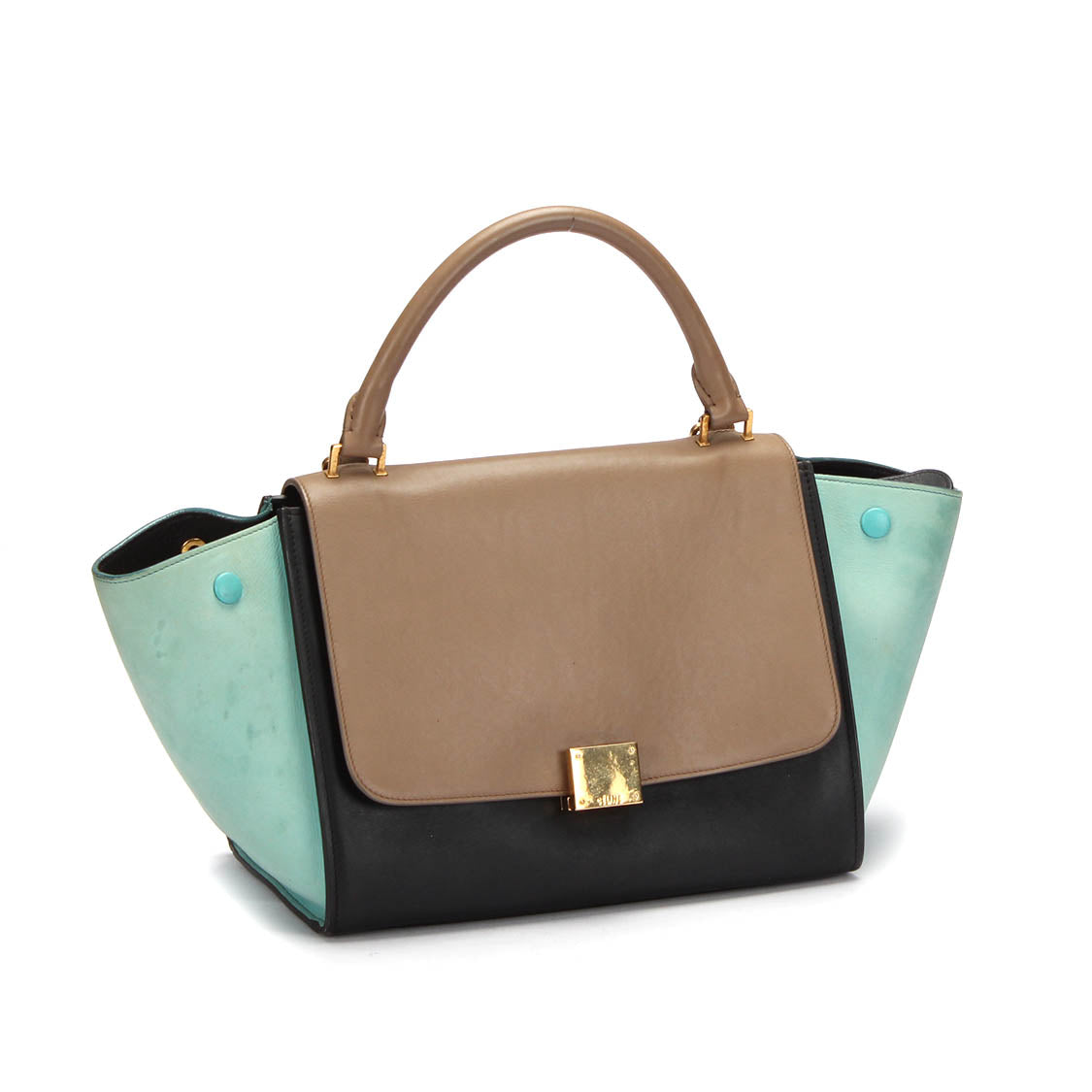 Luxury CELINE Tri-Color Leather Trapeze