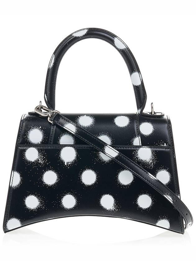 Luxury Balenciaga Trending 2025 Hourglass Small Polka Dot Leather Tote Bag Black