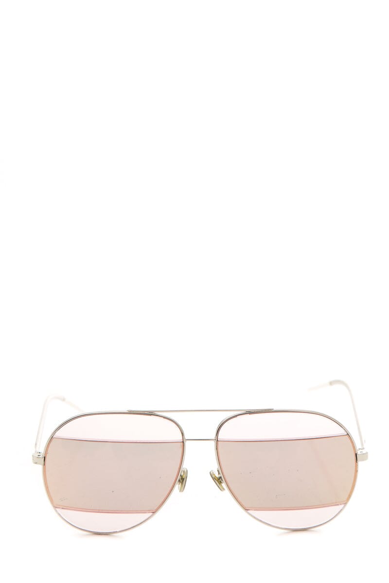 Dior Silver & Pink Split 2 Aviator Sunglasses