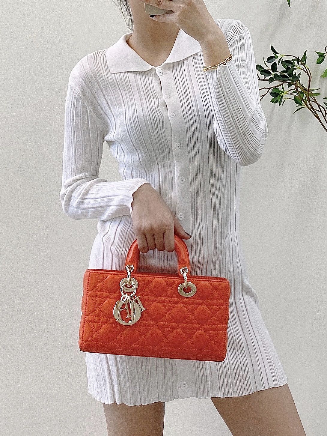 Top Quality Lady D-Joy Bag, Orange Handbags, 26cm CD