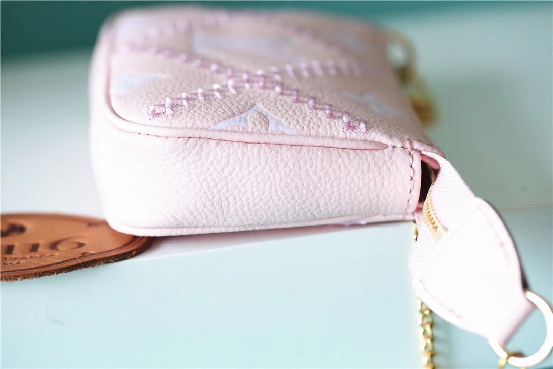 Top Quality Mini Pochette Accessoires Monogram Empreinte Pink For Women, Womens Handbags, Shoulder Bags And Crossbody Bags 6.1in/15.5cm Top Quality