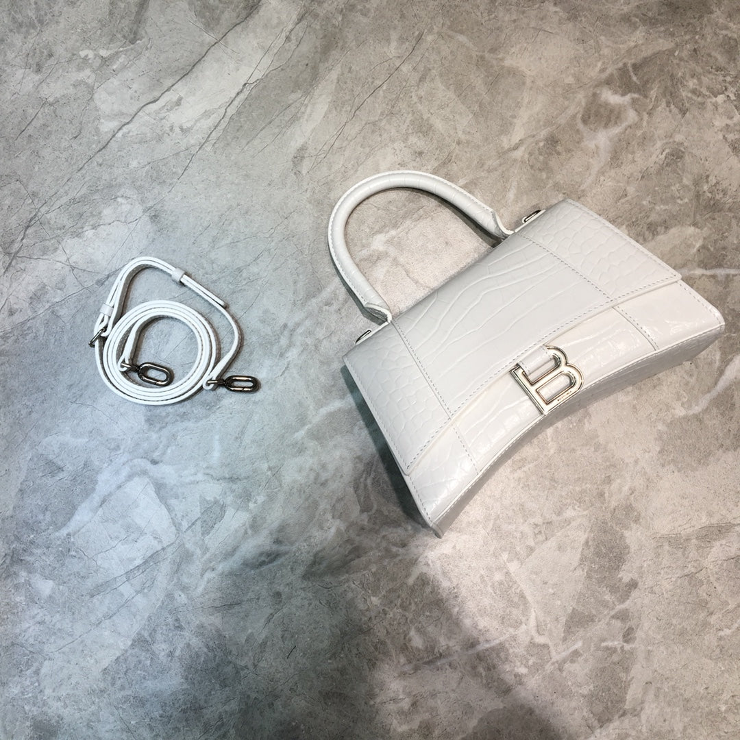 Top Quality Hourglass Small Handbag In White, For Women,  Bags 9in/23cm 5935461LR6Y9016