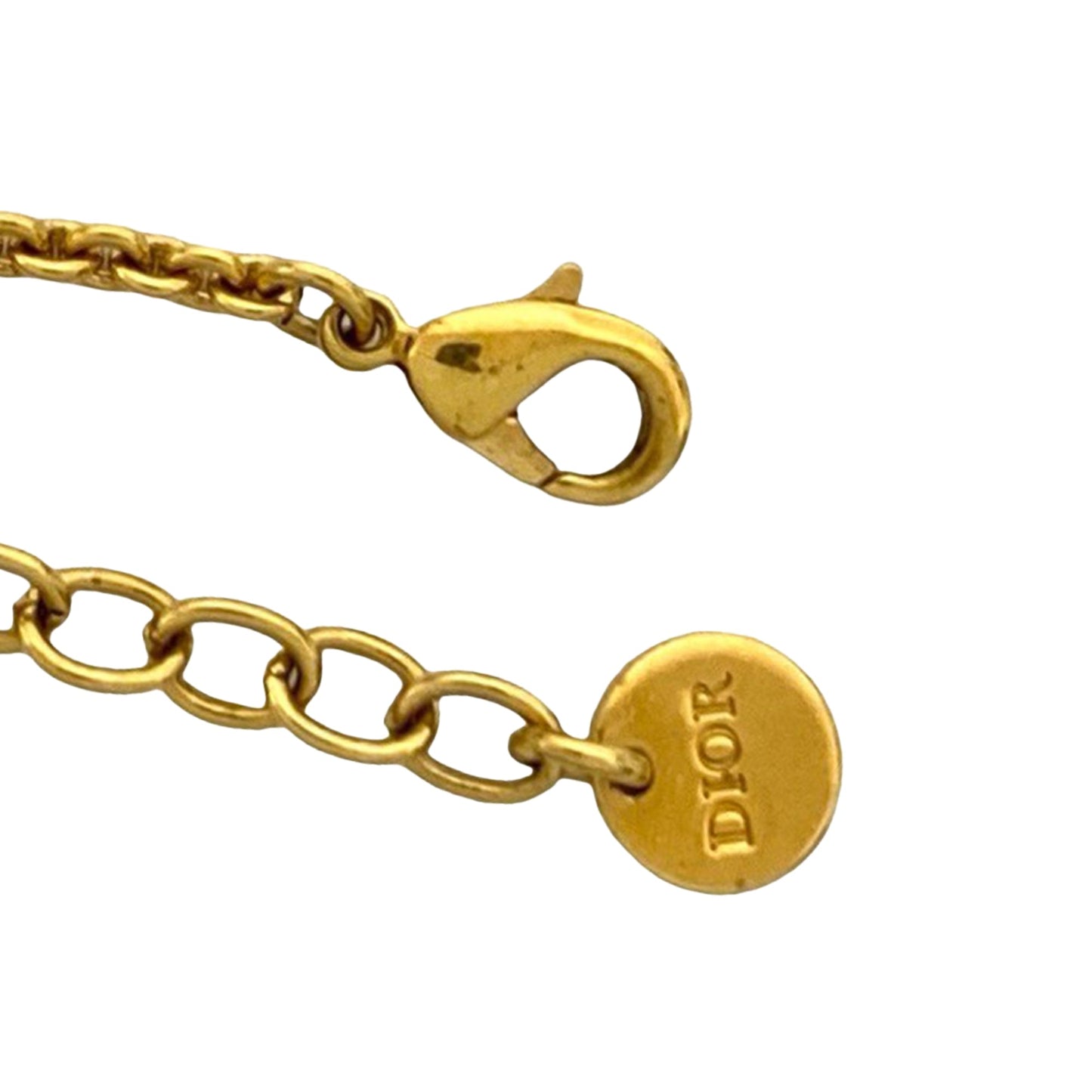Gold Dior Gold Plated CD Logo Rhinestone Bracelet