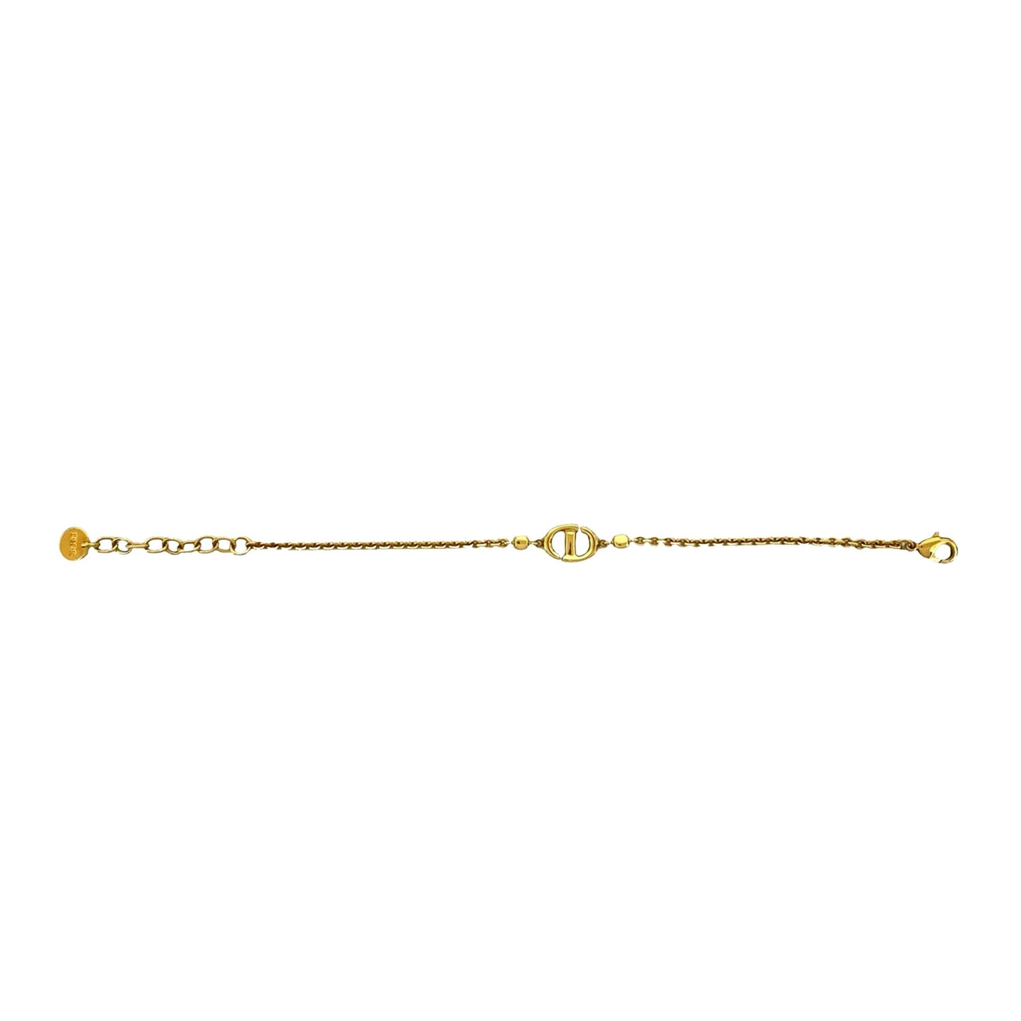 Gold Dior Gold Plated CD Logo Rhinestone Bracelet