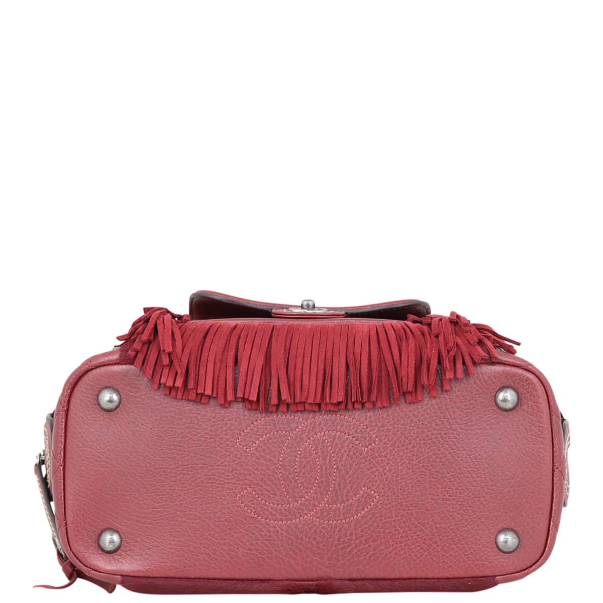 Chanel Pony Hair and Leather Paris-Dallas Bowling Fringe Bag | Burgundy