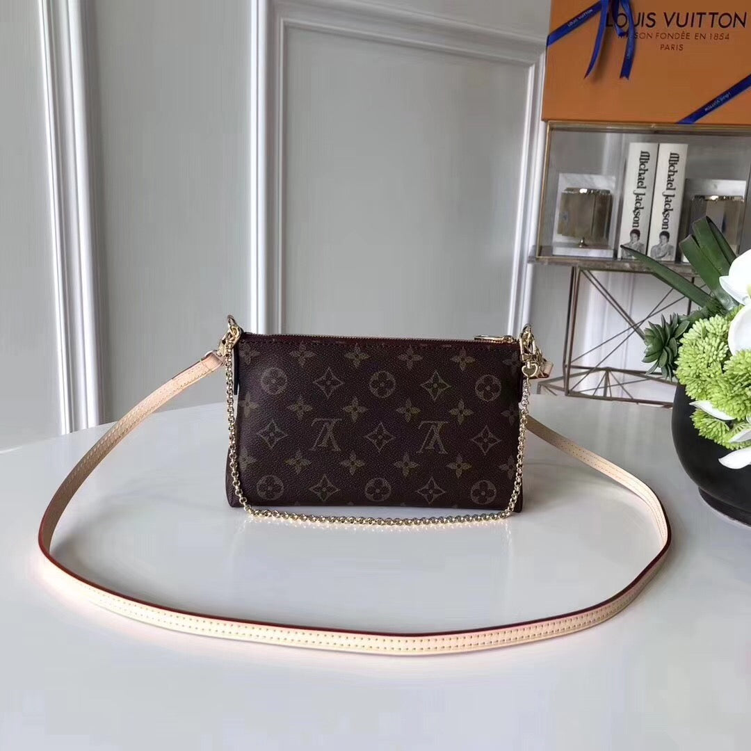 Top Quality Pallas Clutch Monogram Canvas Burgundy For Women, WoHandbag, Shoulder And Crossbody Bags 8.3in/21cm Top Quality M41639