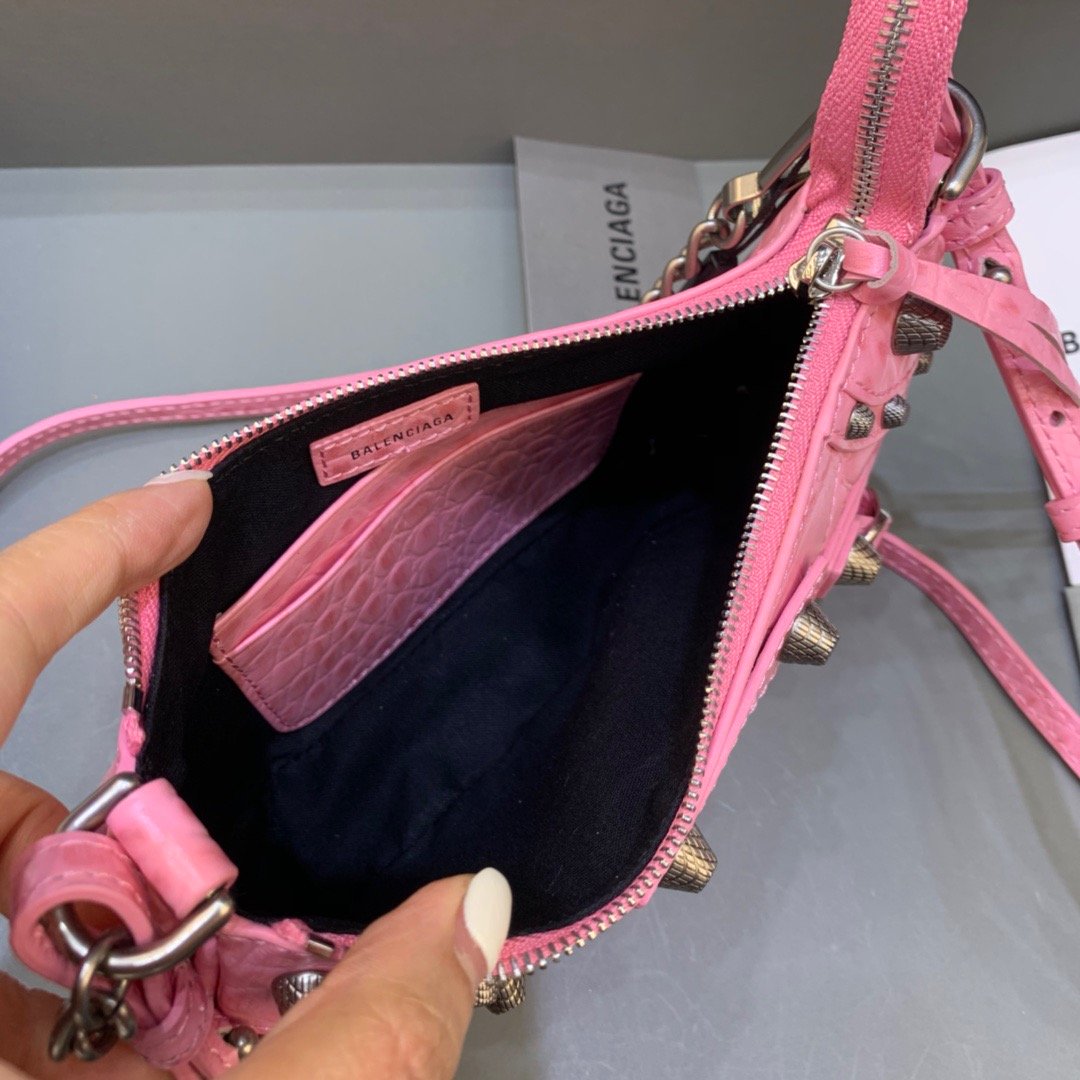 Top Quality Le Cagole Mini Bag With Chain In Pink, For Women,  Bags 8.2in/21cm