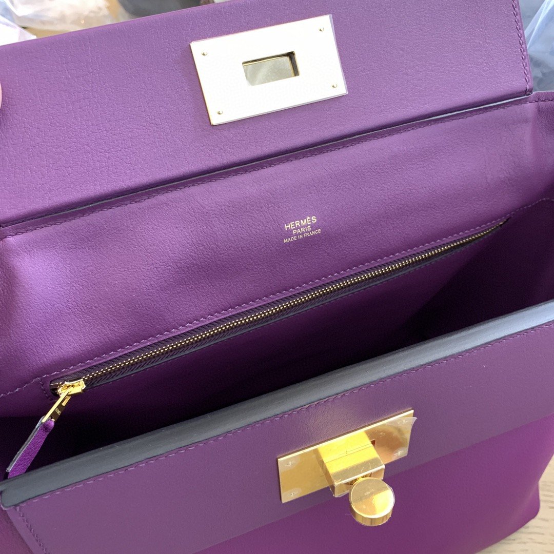 Top Quality 24/24 Clemence Swift Purple For Women, Handbags, Shoulder Bags 11.4in/29cm