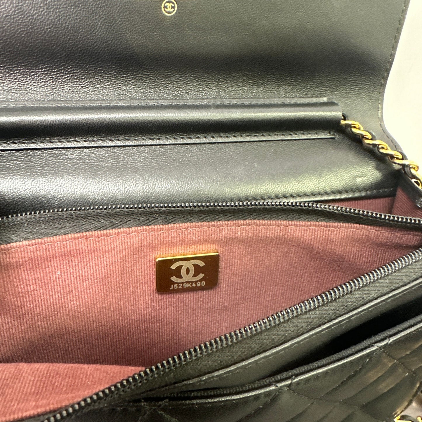 CHANEL | Bags | Chanel Lambskin Quilted Wallet On Chain Woc Black Gold Hardware LB121117