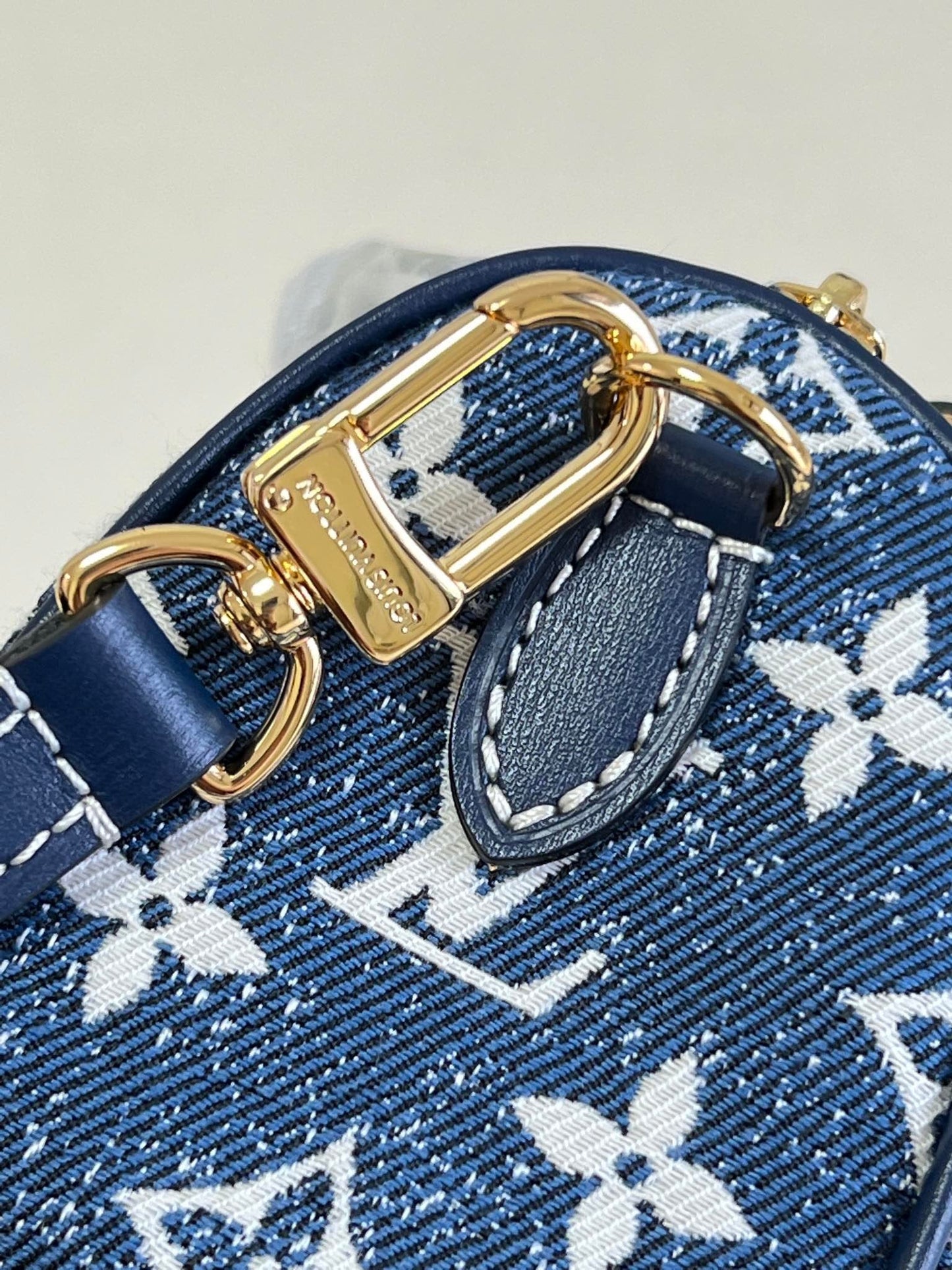 Top Quality Nano Speedy Monogram Jacquard Denim Blue For Women, WoBags 6.3in/16cm Top Quality M81168