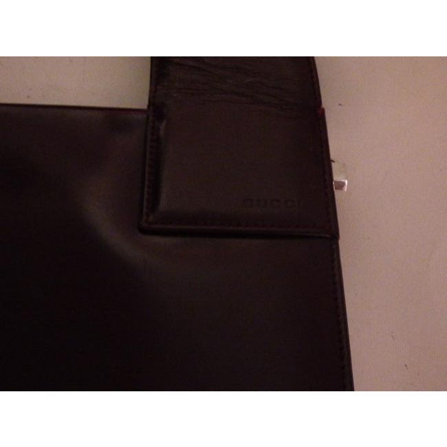 Gucci   Glossy Brown Leather Shoulder Bag