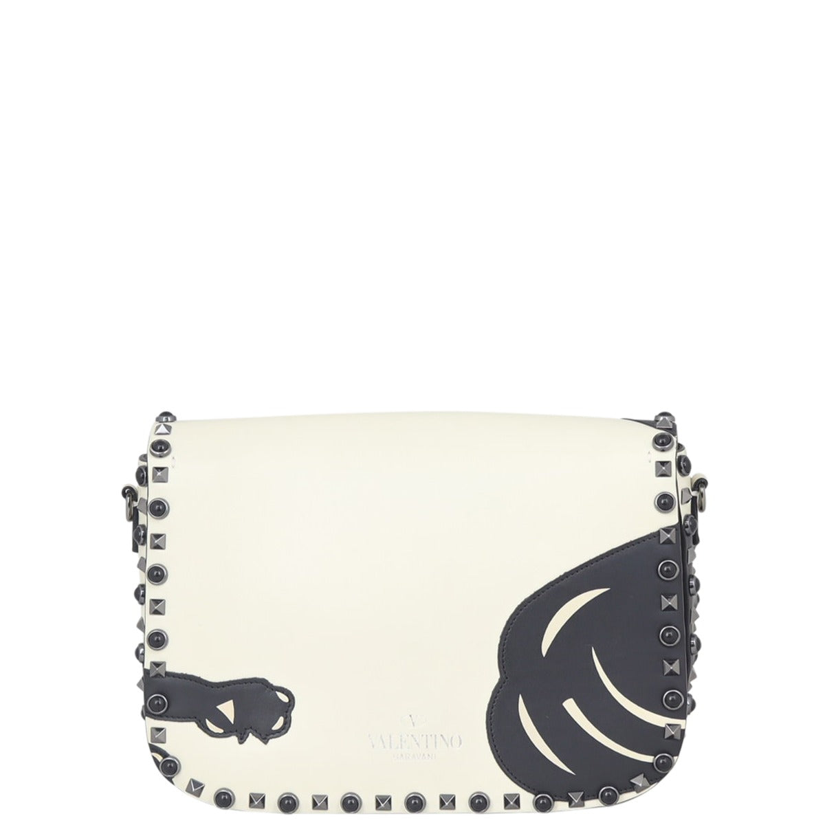 Valentino Rolling Rockstud Panther Guitar Strap Crossbody