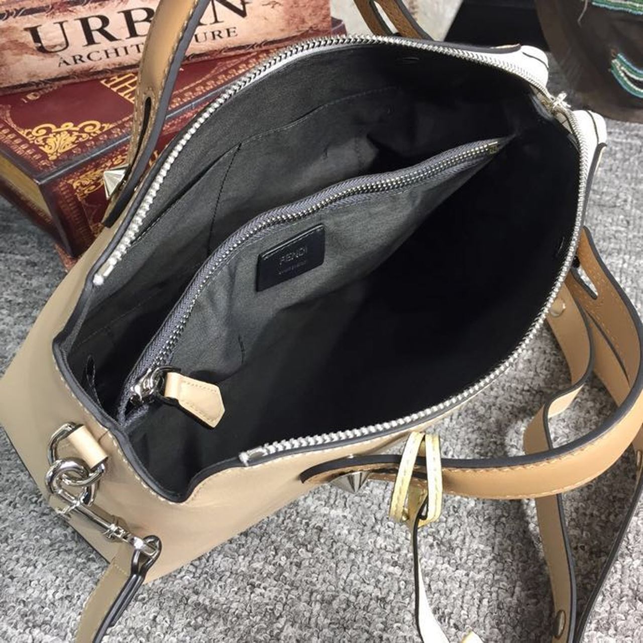 Top QualityTop Quality By The Way Medium Bag Beige For Women, Women’s Handbags, Shoulder And Crossbody Bags 10in/27cm FF 8BL1461