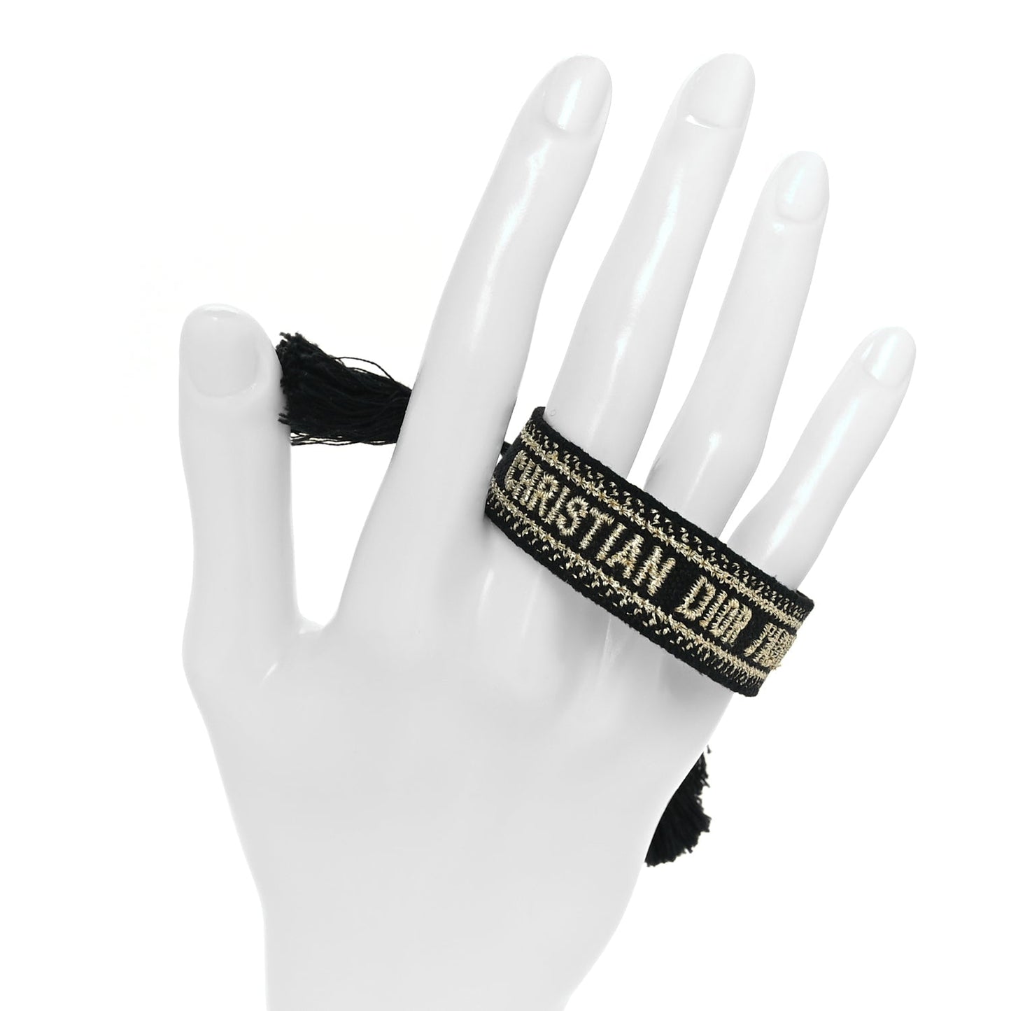 Christian Dior Woven Cotton J'Adior Friendship Bracelet Set Gold Black