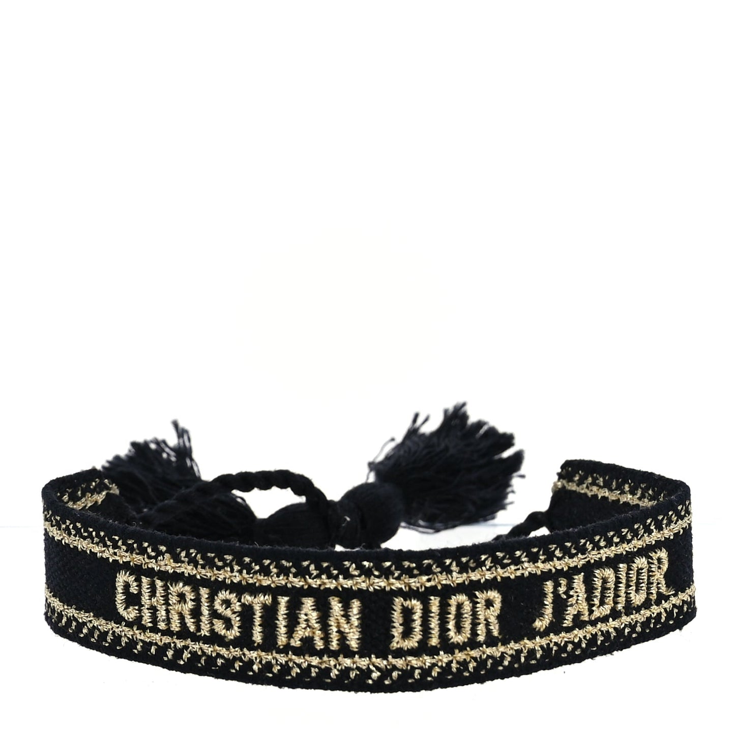 Christian Dior Woven Cotton J'Adior Friendship Bracelet Set Gold Black