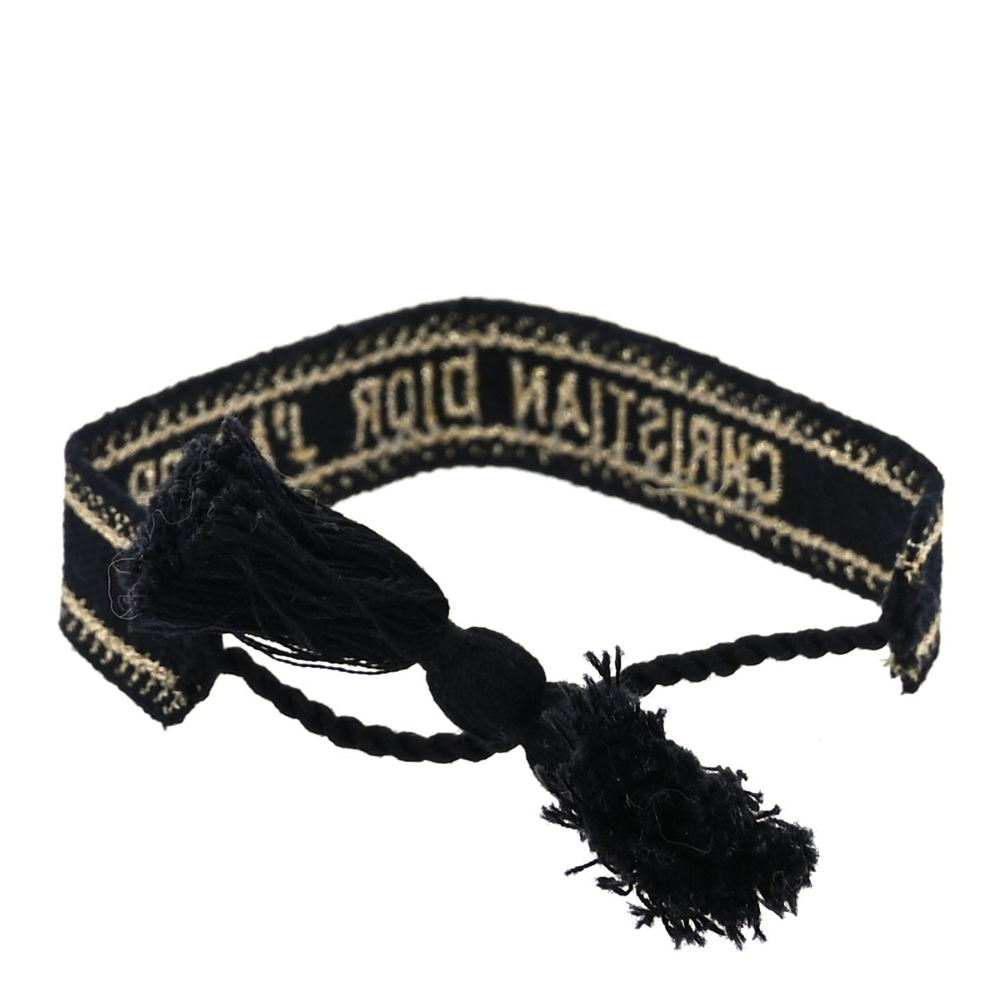 Christian Dior Woven Cotton J'Adior Friendship Bracelet Set Gold Black