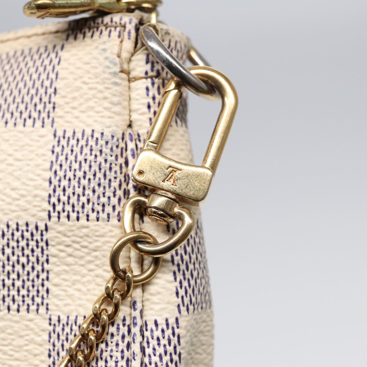 LOUIS VUITTON Damier Azur Mini Pochette Accessoires Pouch N63005 LV Auth 86634