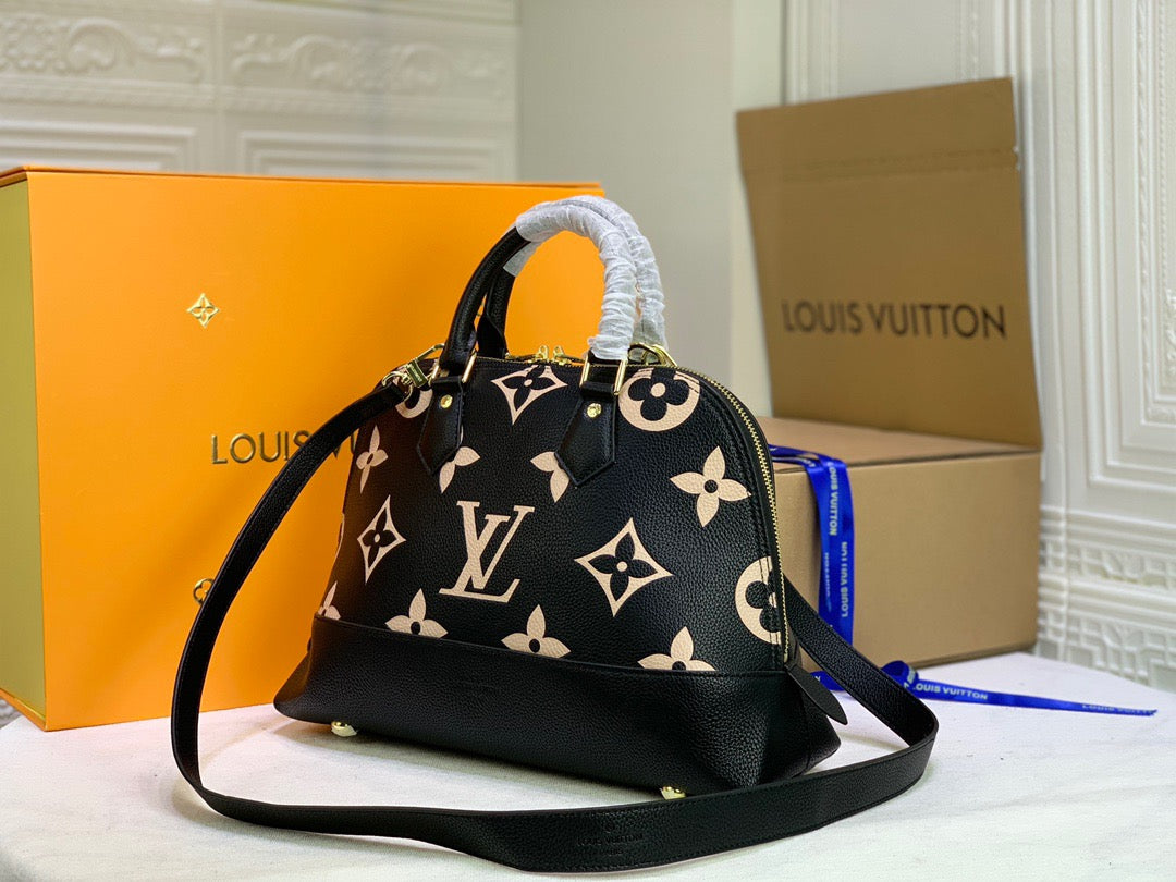 Top Quality Neo Alma PM Monogram Empreinte Black/Beige For Women,  Shoulder And Crossbody Bags 13.8in/35cm Top Quality