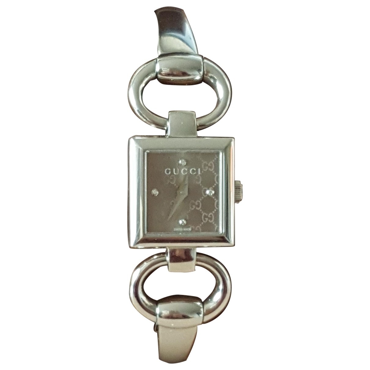 Gucci horsebit brown steel watch