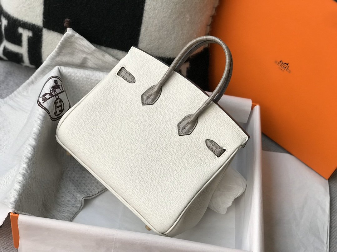 Top Quality Birkin White For Women Gold Toned Hardware 11.8in/30cm