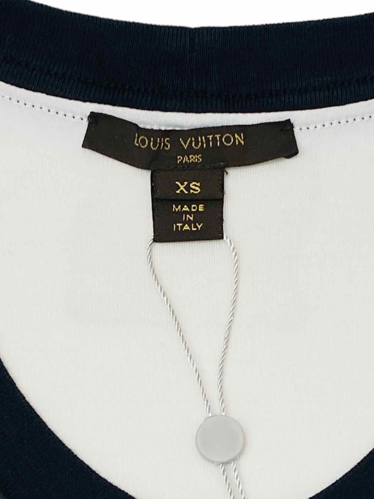 LOUIS VUITTON White, Black & Orange Size XSmall T-shirt