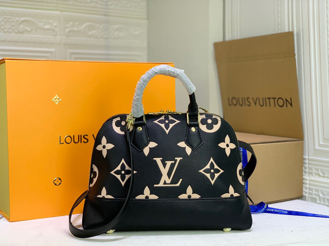 Top Quality Neo Alma PM Monogram Empreinte Black/Beige For Women,  Shoulder And Crossbody Bags 13.8in/35cm Top Quality