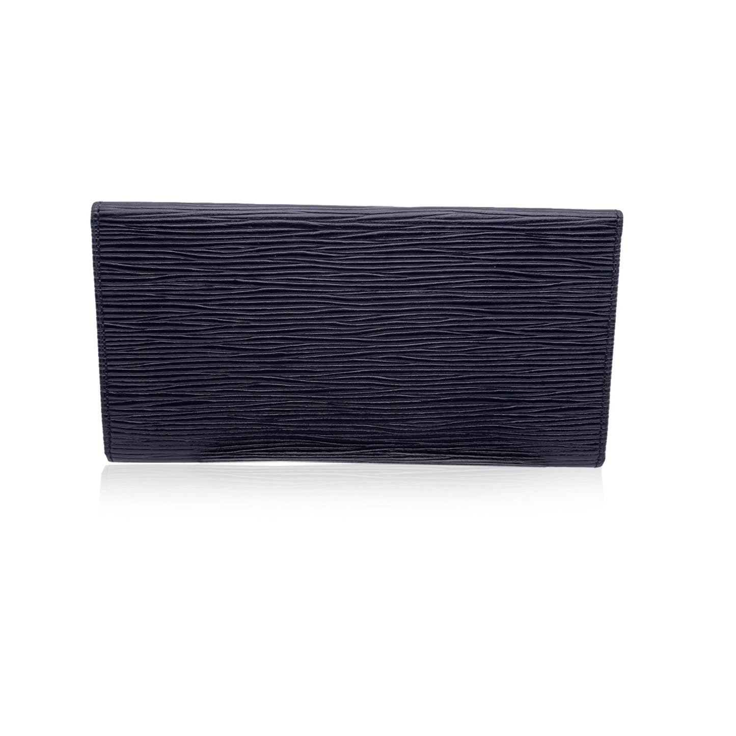 LOUIS VUITTON Malletier   Black Epi Leather Bifold Bill Wallet
